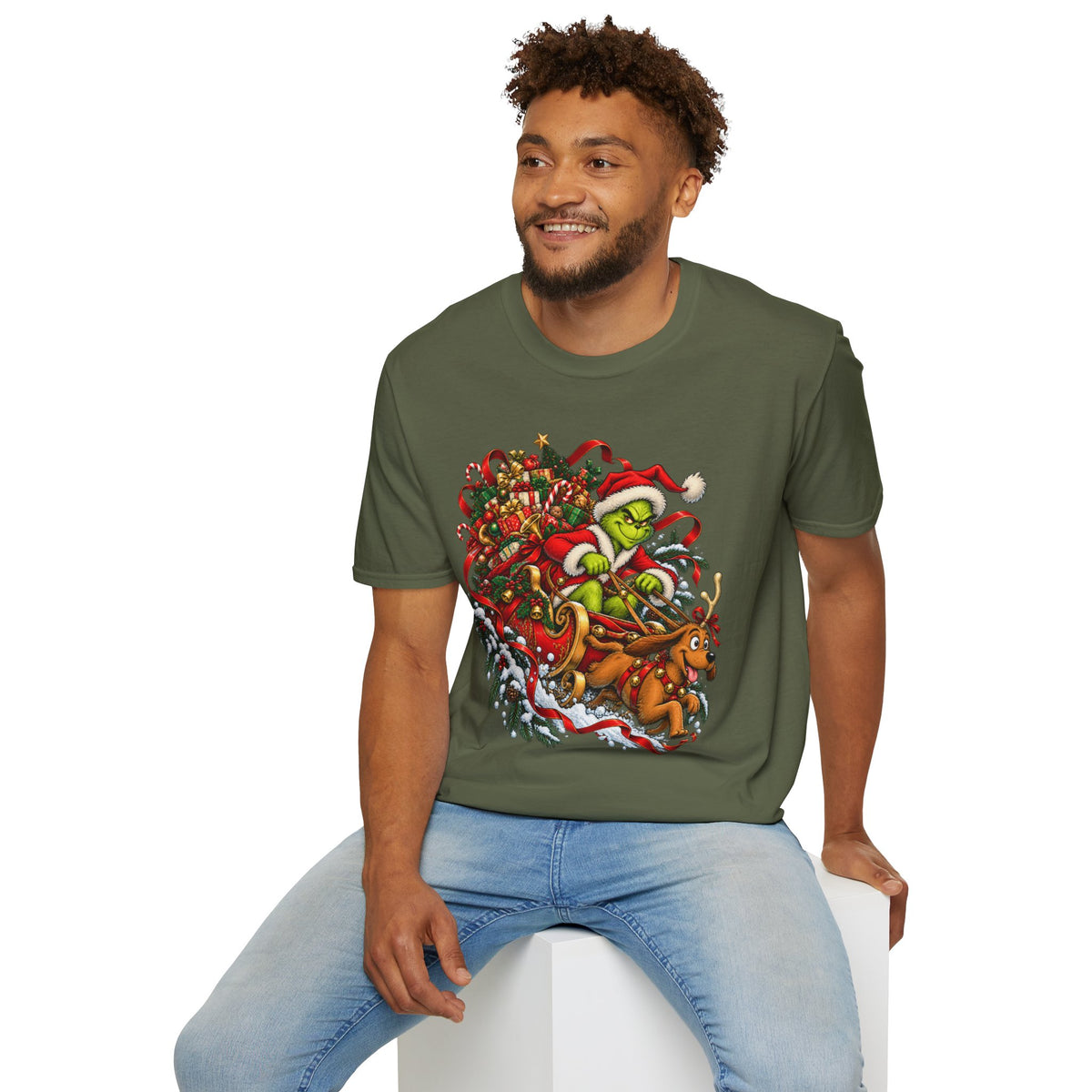 Grinch & Max Sleigh Ride | Funny Christmas T Shirt
