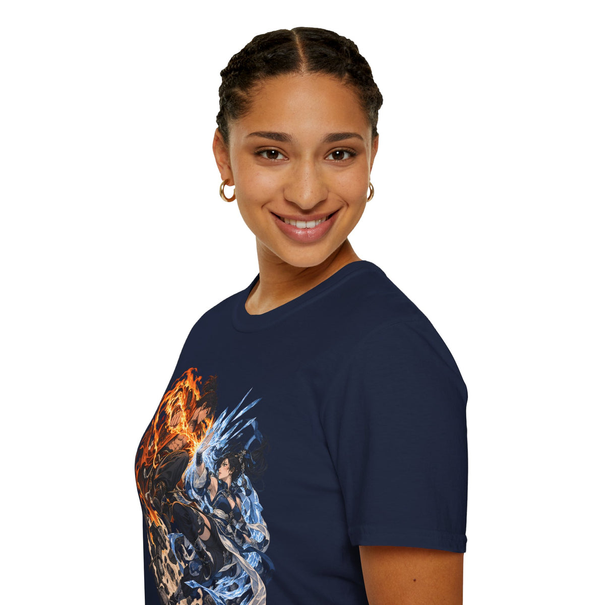 Elemental Battle | Fire vs Ice | Ninja Japanese Fantasy T-Shirt