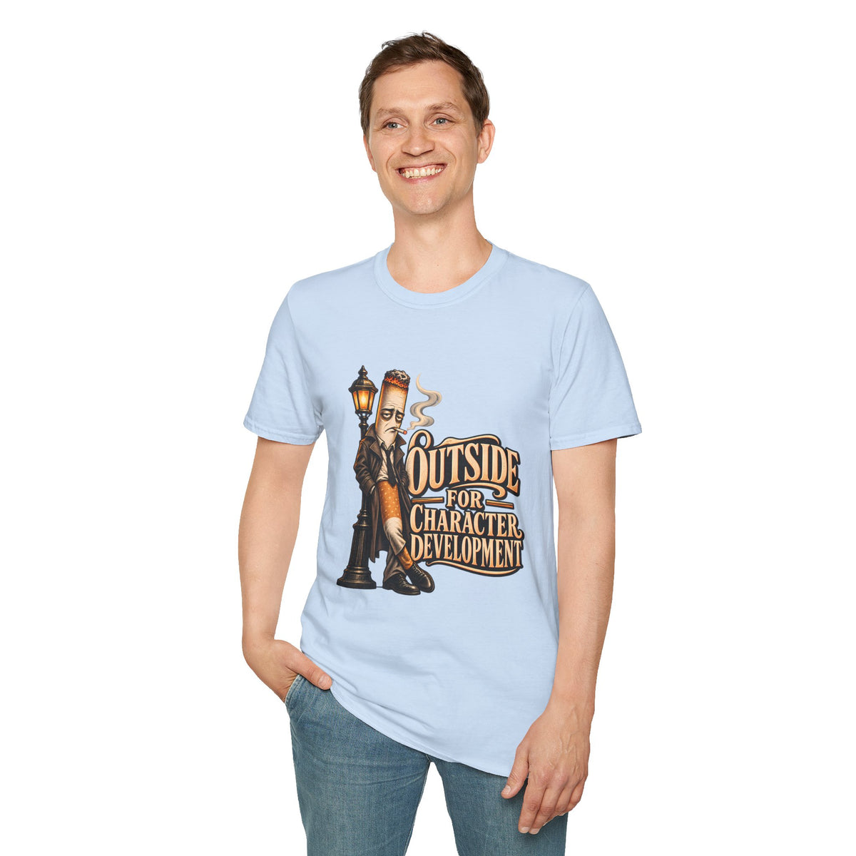 Outside for Character Development | Humorous Vintage Cigarette Graphic