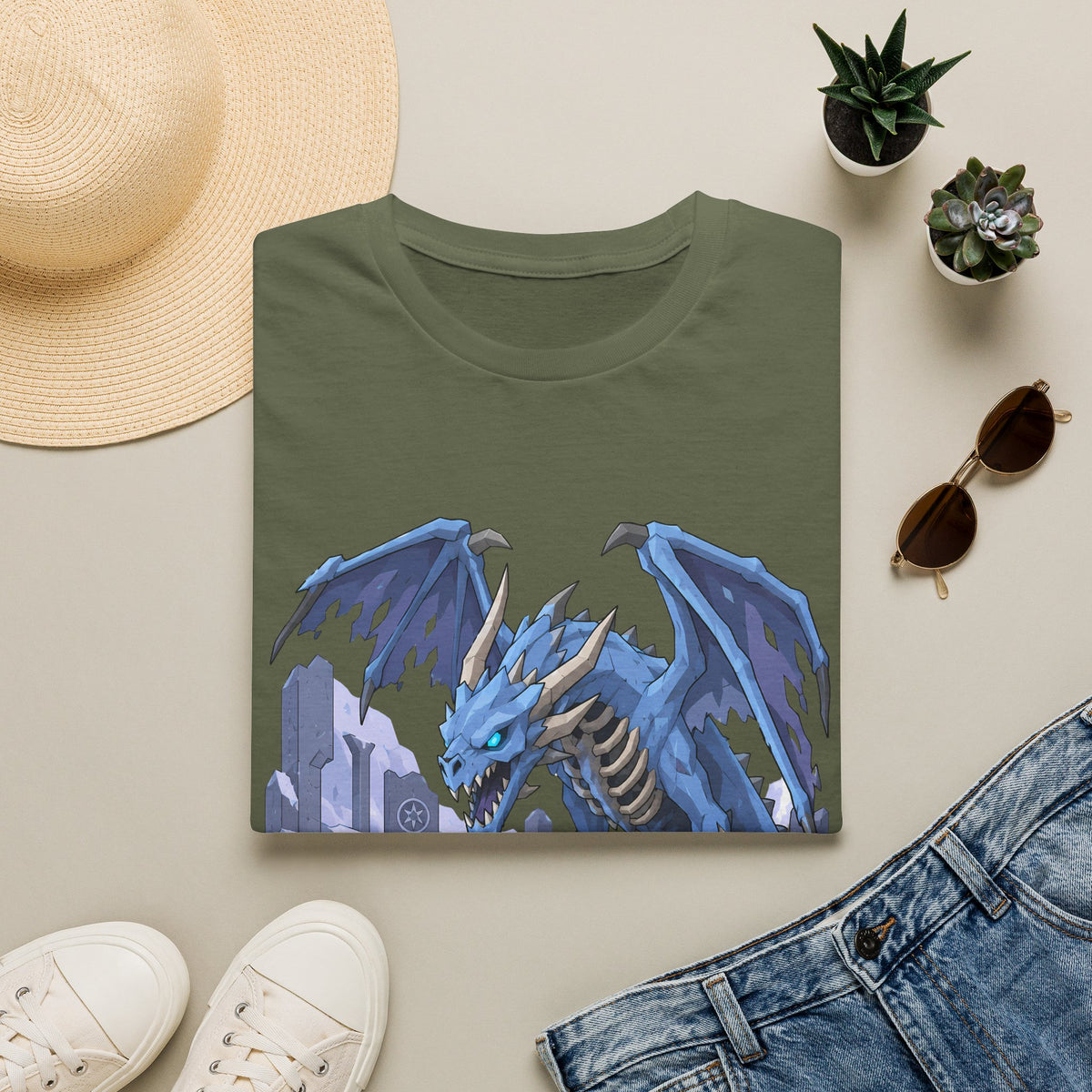 Vorkath Blue Ice Dragon T-Shirt - Fantasy Dragon Graphic Tee
