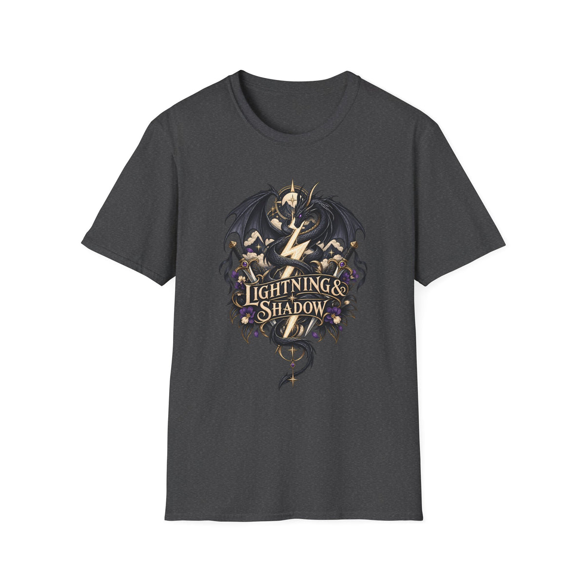 Lightning & Shadow | Onyx Storm Book Inspired Fantasy Dragon T-Shirt