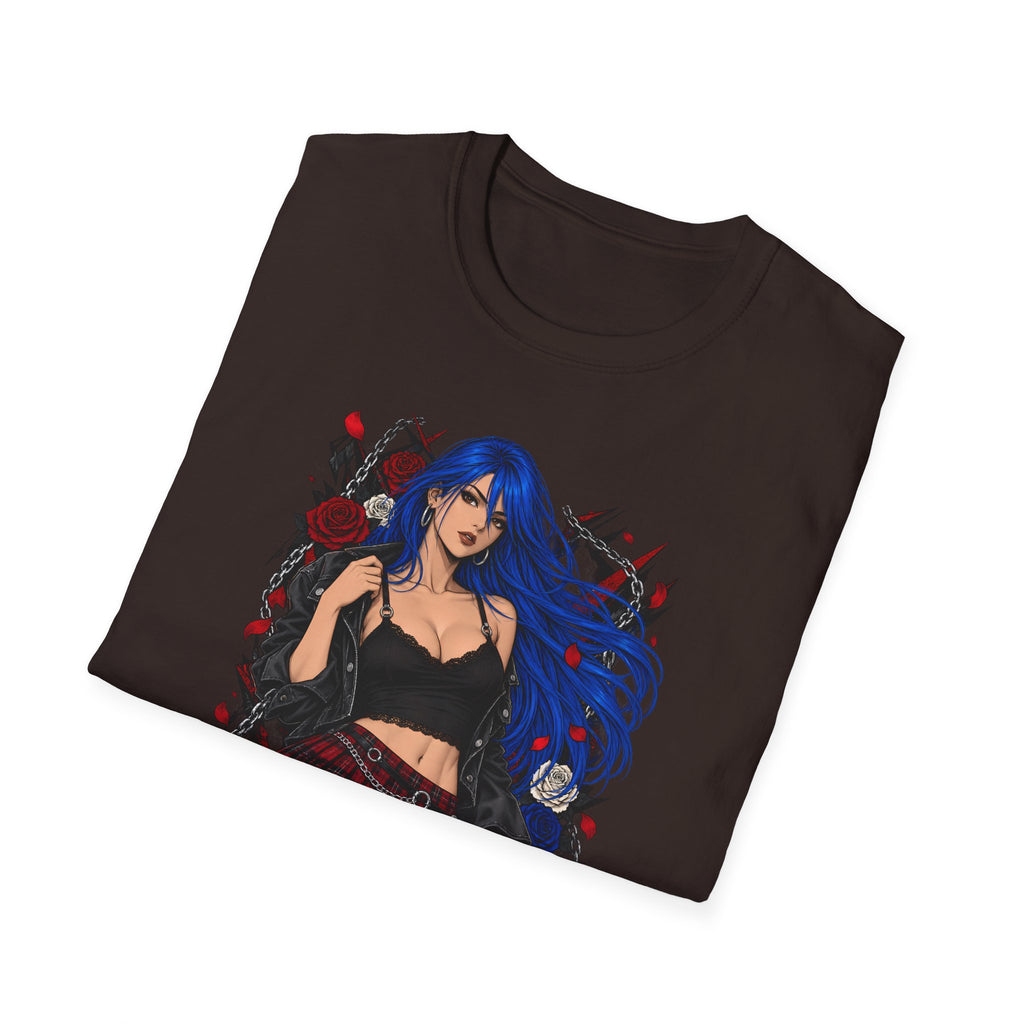 Blue Haired Rock Chick | Japanese Anime Style Pin-up Girl