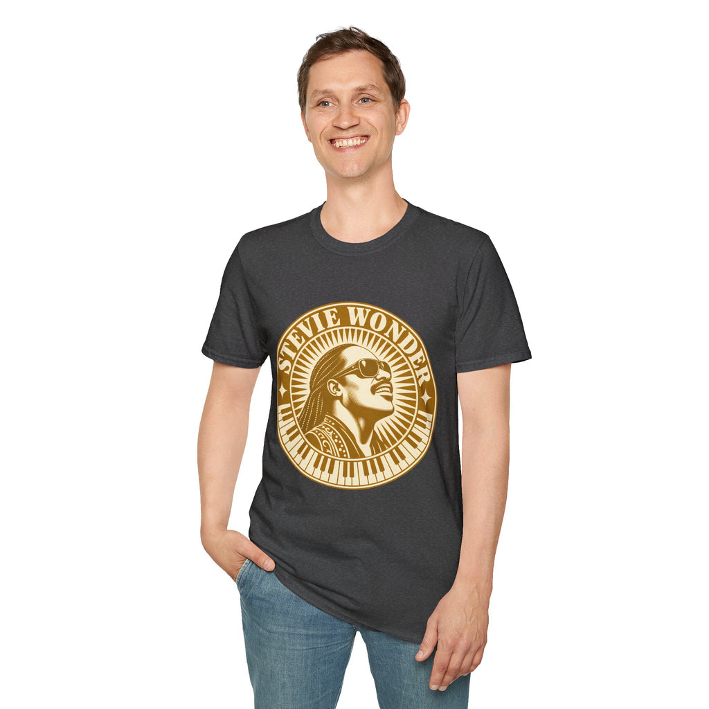 Stevie Wonder Graphic T-Shirt - Vintage Gold Portrait Tee