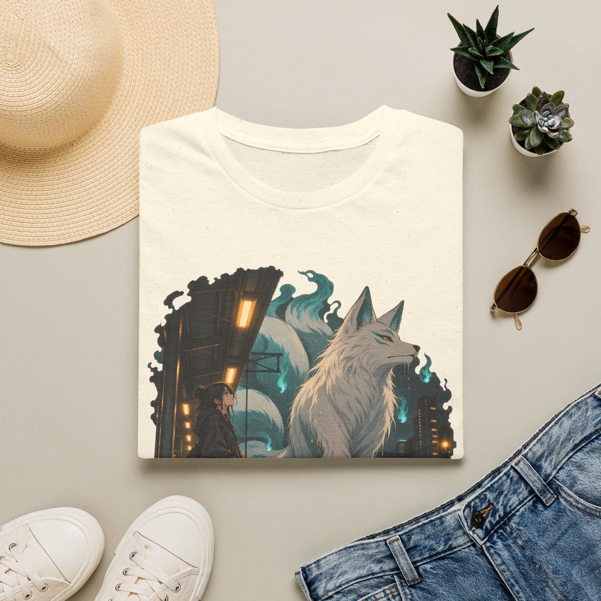 Wolf in the Rain | Last Train Home T-Shirt | Urban Nightscape Graphic Tee