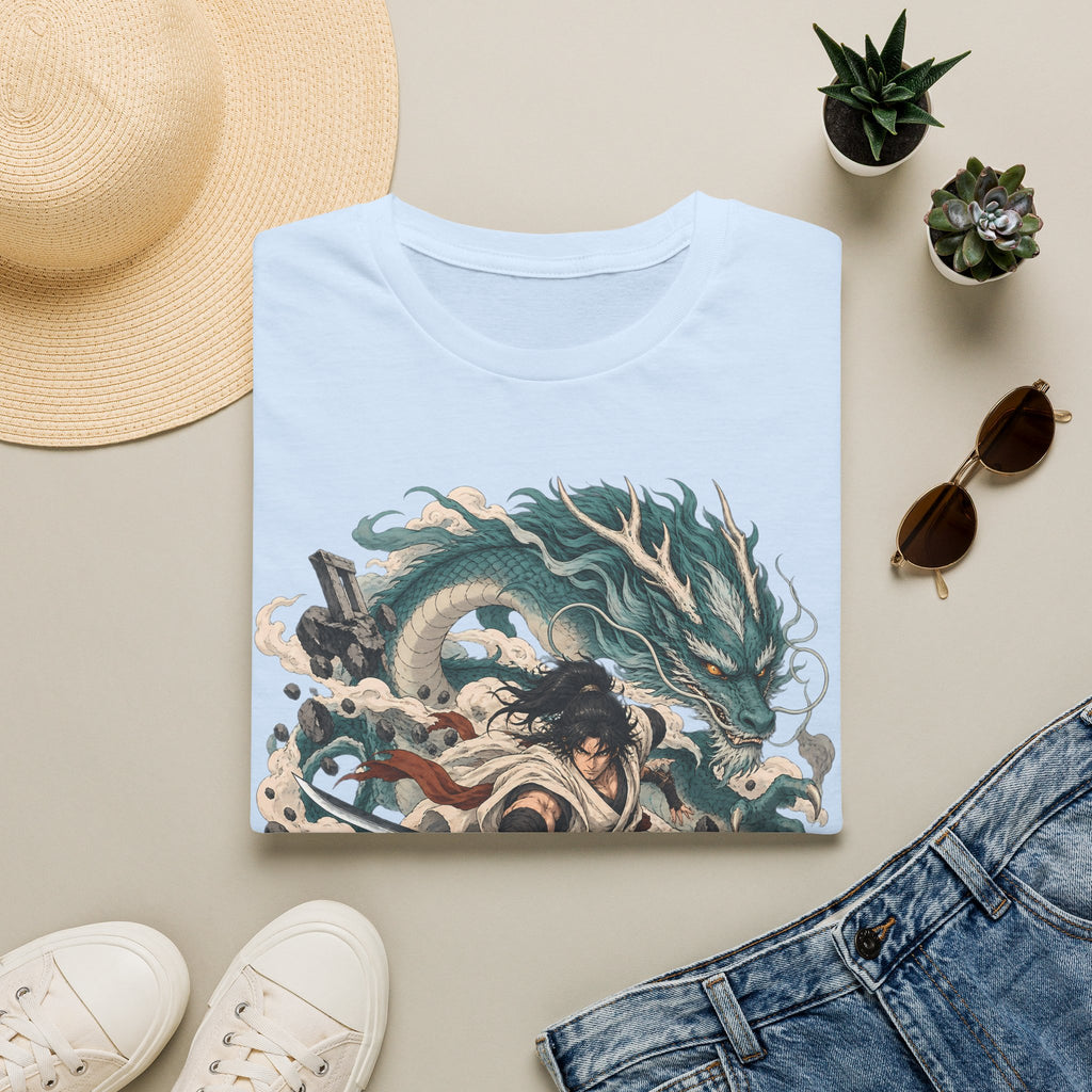 Mythic Dragon Warrior | Japanese Samurai and Serpent T Shirt
