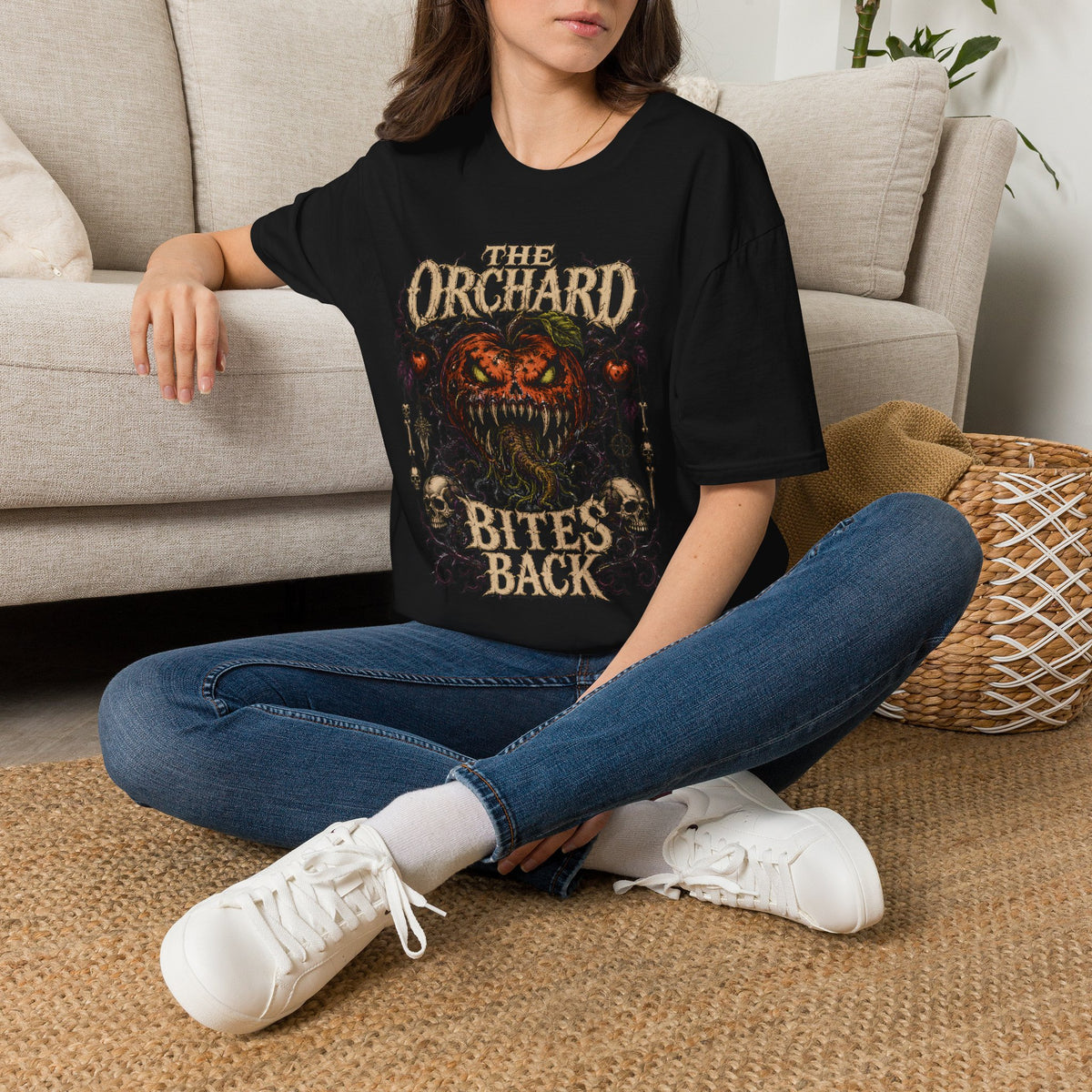 The Orchard Bites Back Vintage Horror Pumpkin T-Shirt