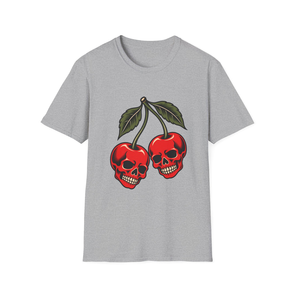 Skull Cherries | Tattoo Style | Gothic Cherry Graphic Tee