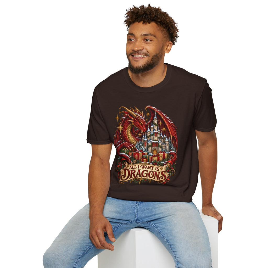 All I Want For Christmas | Dragon Castle T-Shirt