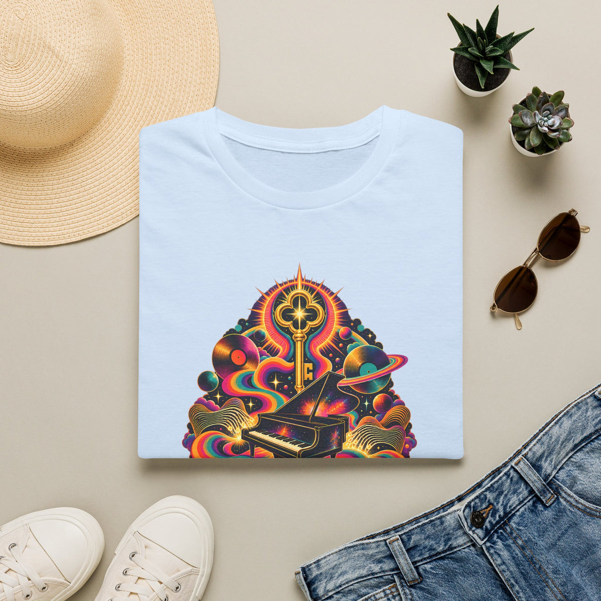 Stevie Wonder Psychedelic Key Songs In The Key of Life T-Shirt
