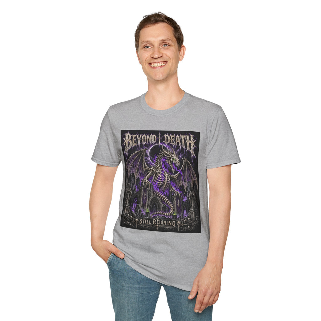 Beyond Death Dragon T‑Shirt — Gothic Purple Dragon Graphic Tee