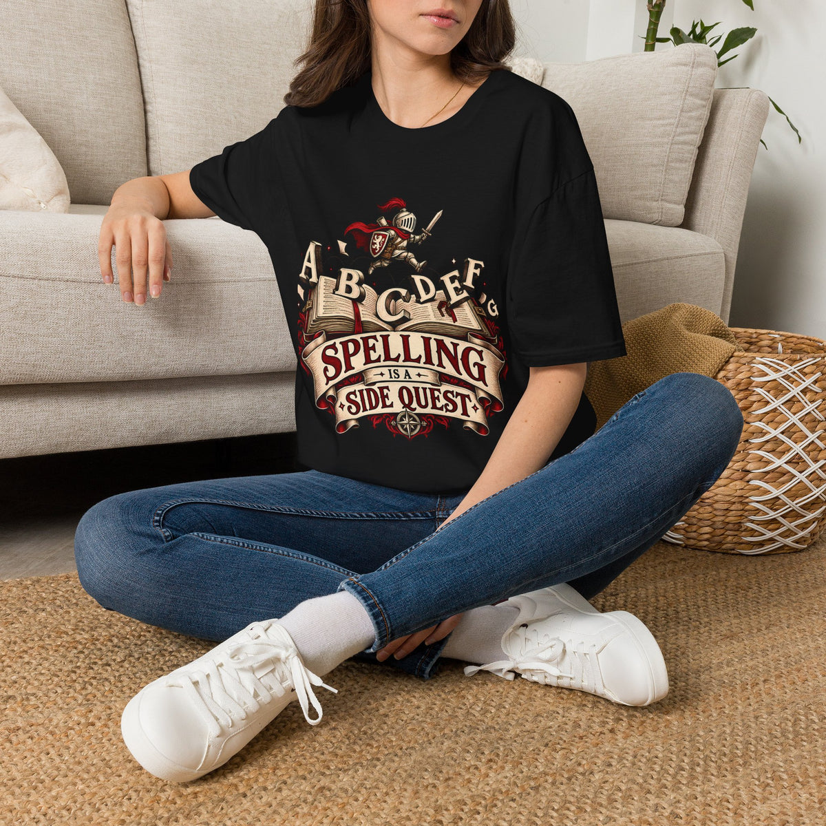 Spelling Is a Side Quest | Funny Spelling & Knight T Shirt