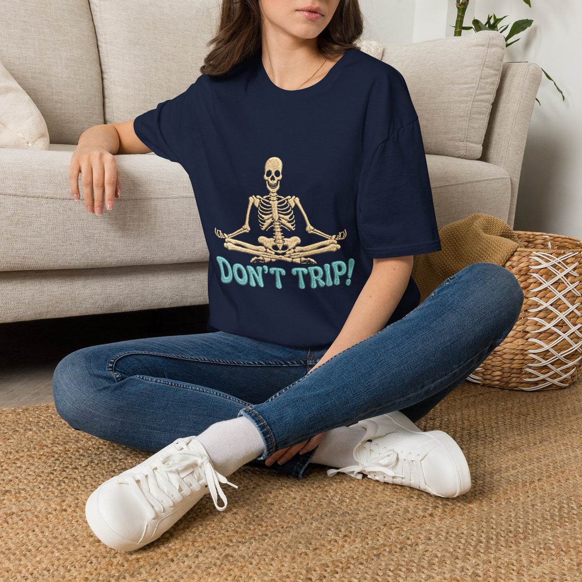 Skeleton Yoga T-Shirt - 'Don't Trip' Funny Skeleton GTA 6 Inspired