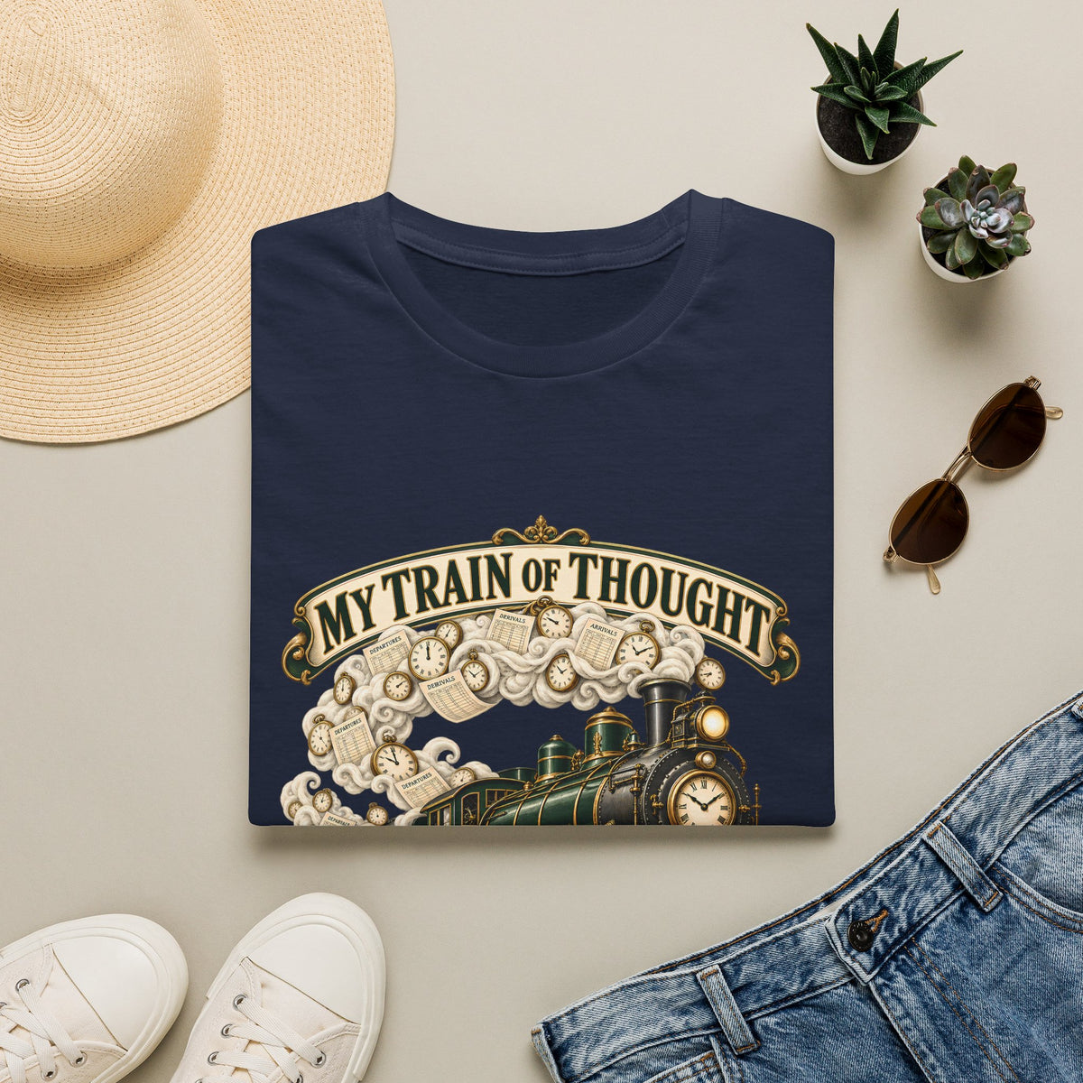 Train of Thought Vintage Steam Engine T-Shirt | My Train of Thought Has a Full Working Timetable