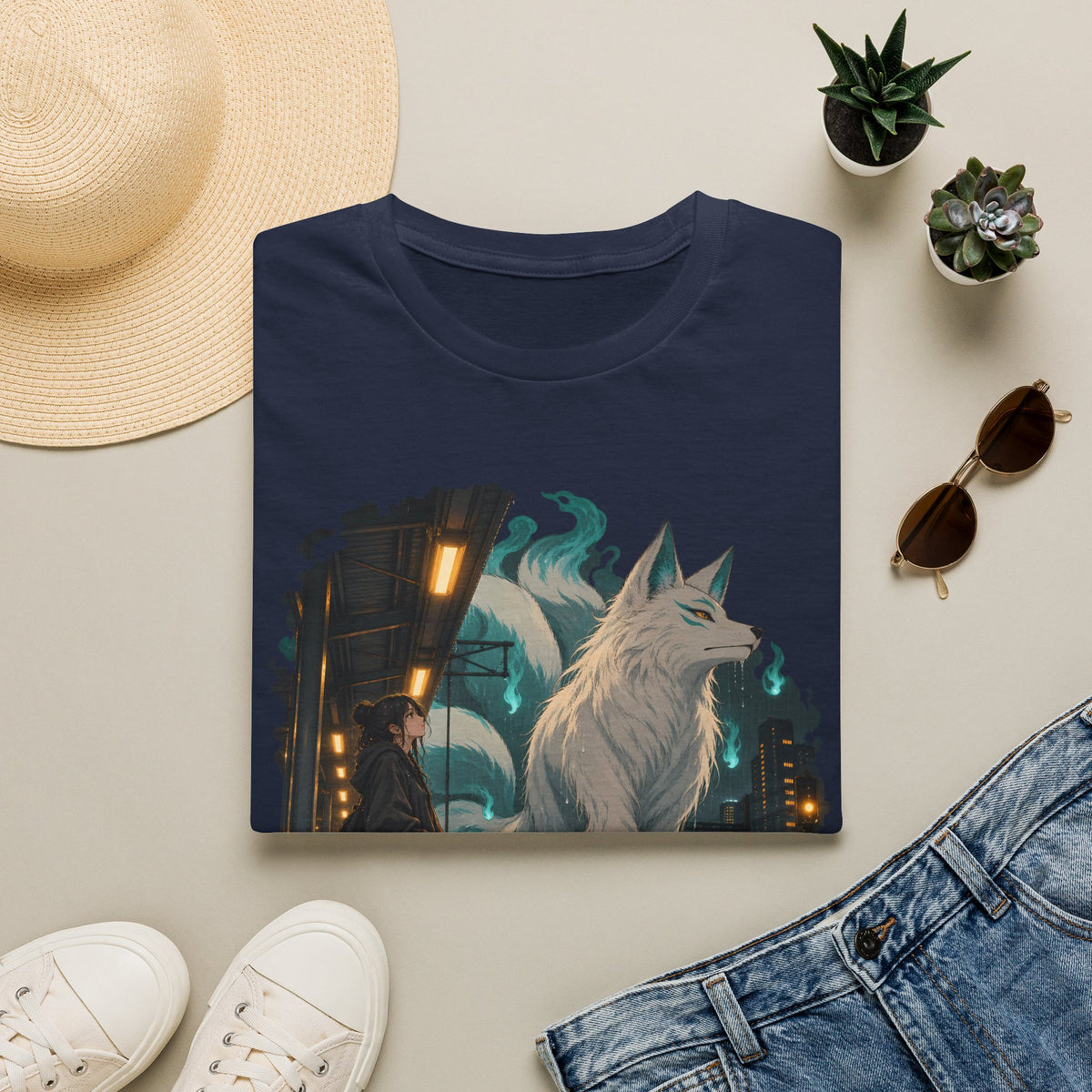 Wolf in the Rain | Last Train Home T-Shirt | Urban Nightscape Graphic Tee