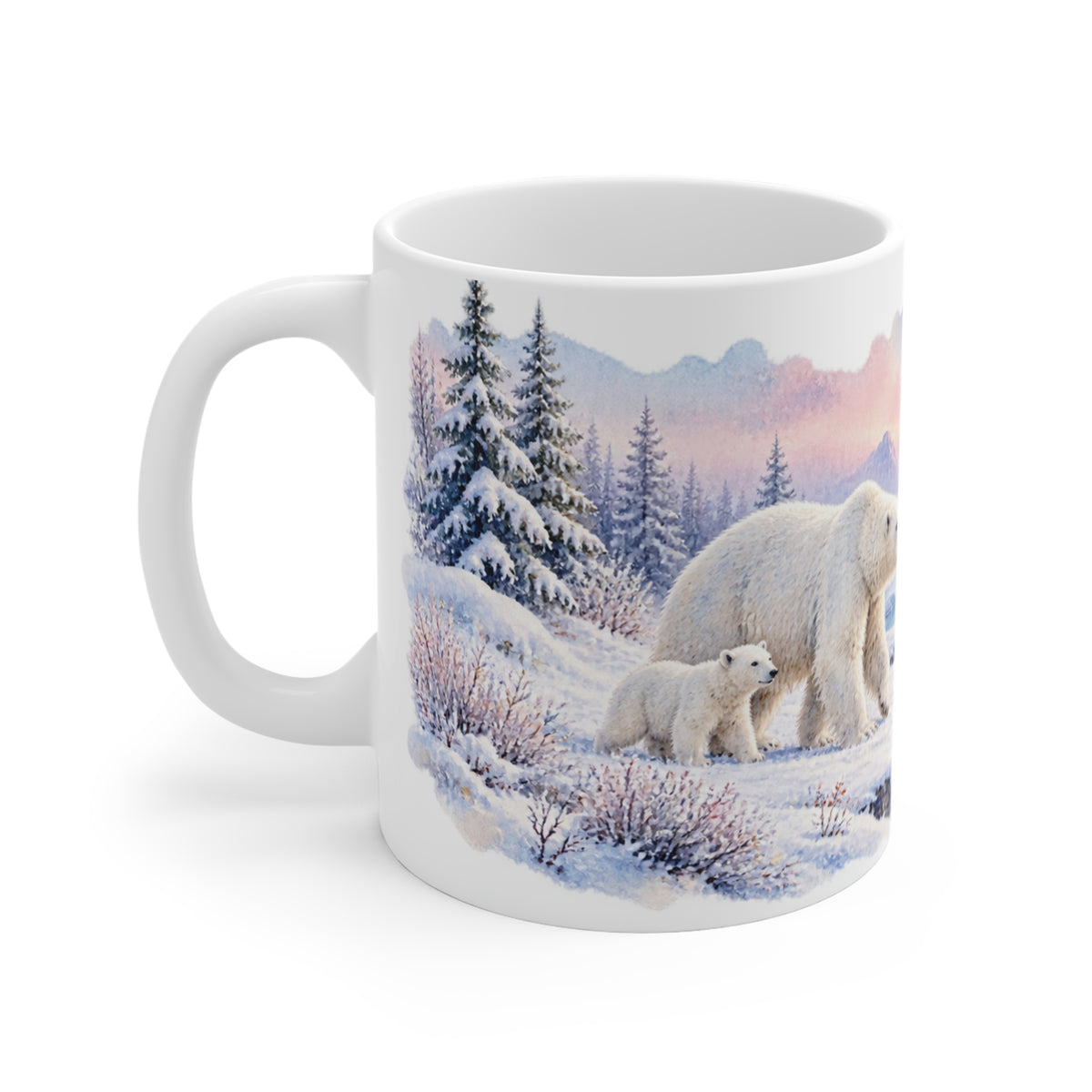 Polar Bear Mug | Arctic Winter Watercolour | Wildlife Lover Gift