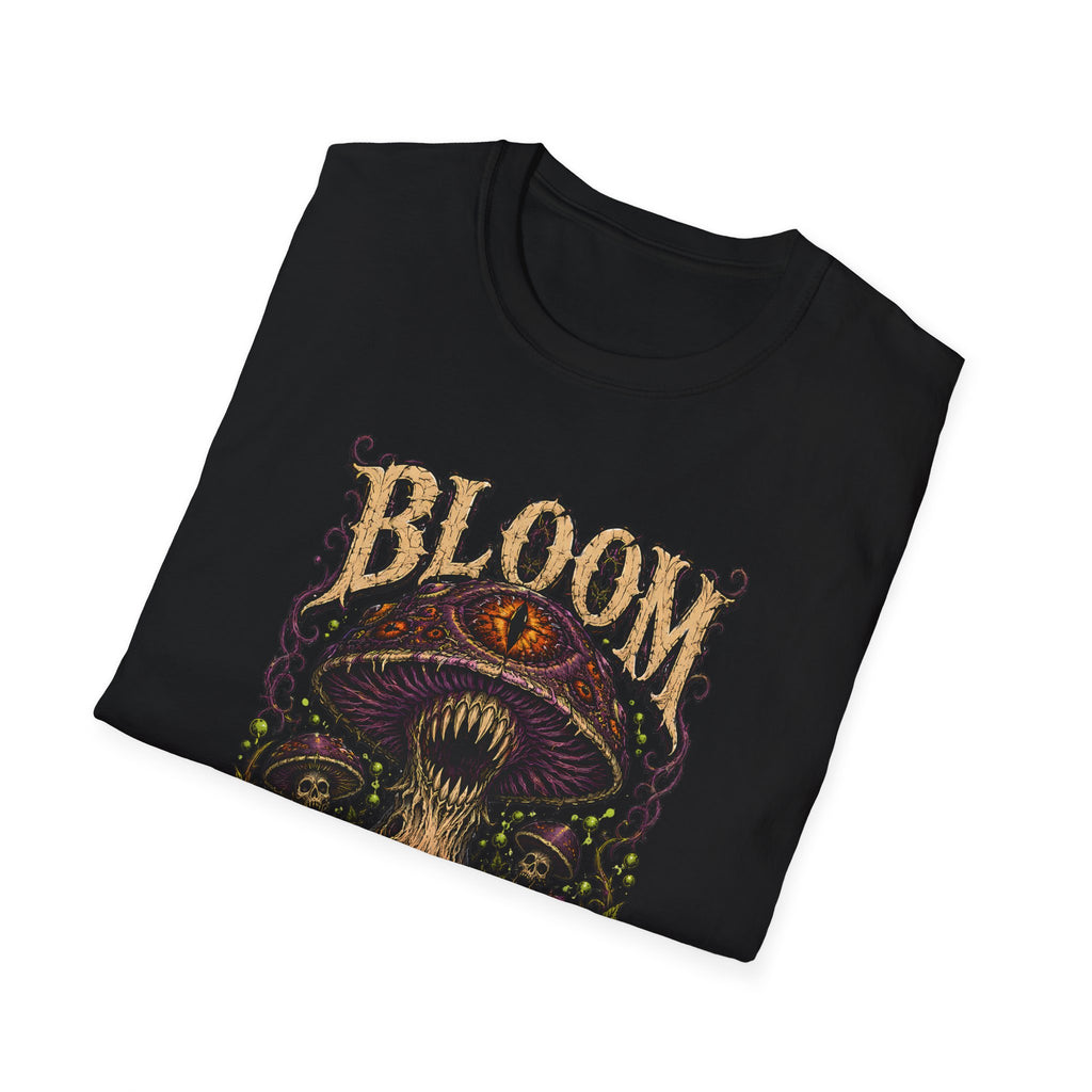 Mushroom Graphic Tee — "Bloom in the Black" Psychedelic Mushroom Shirt