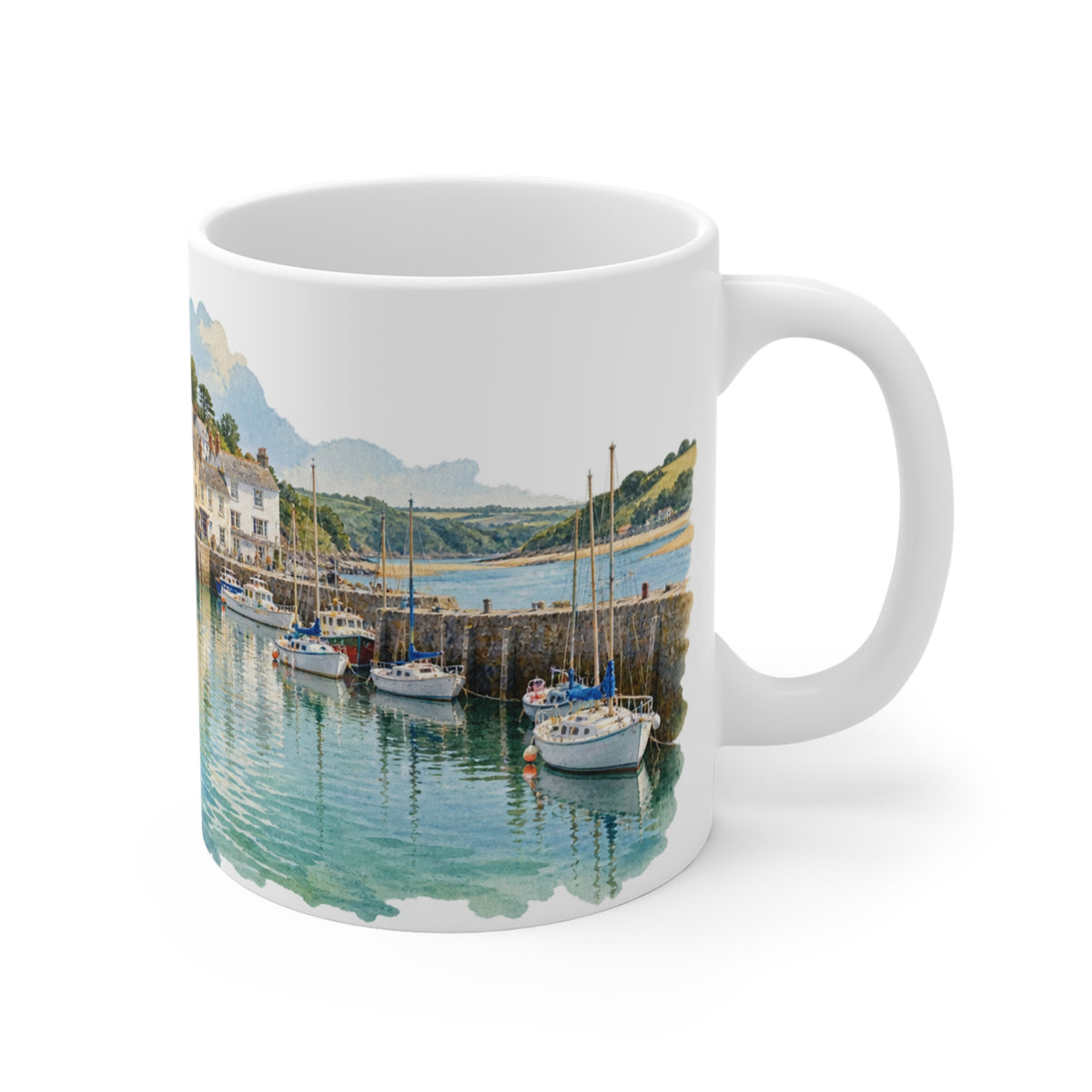 Padstow Harbour Mug | Cornwall Watercolour | Coastal Holiday Gift