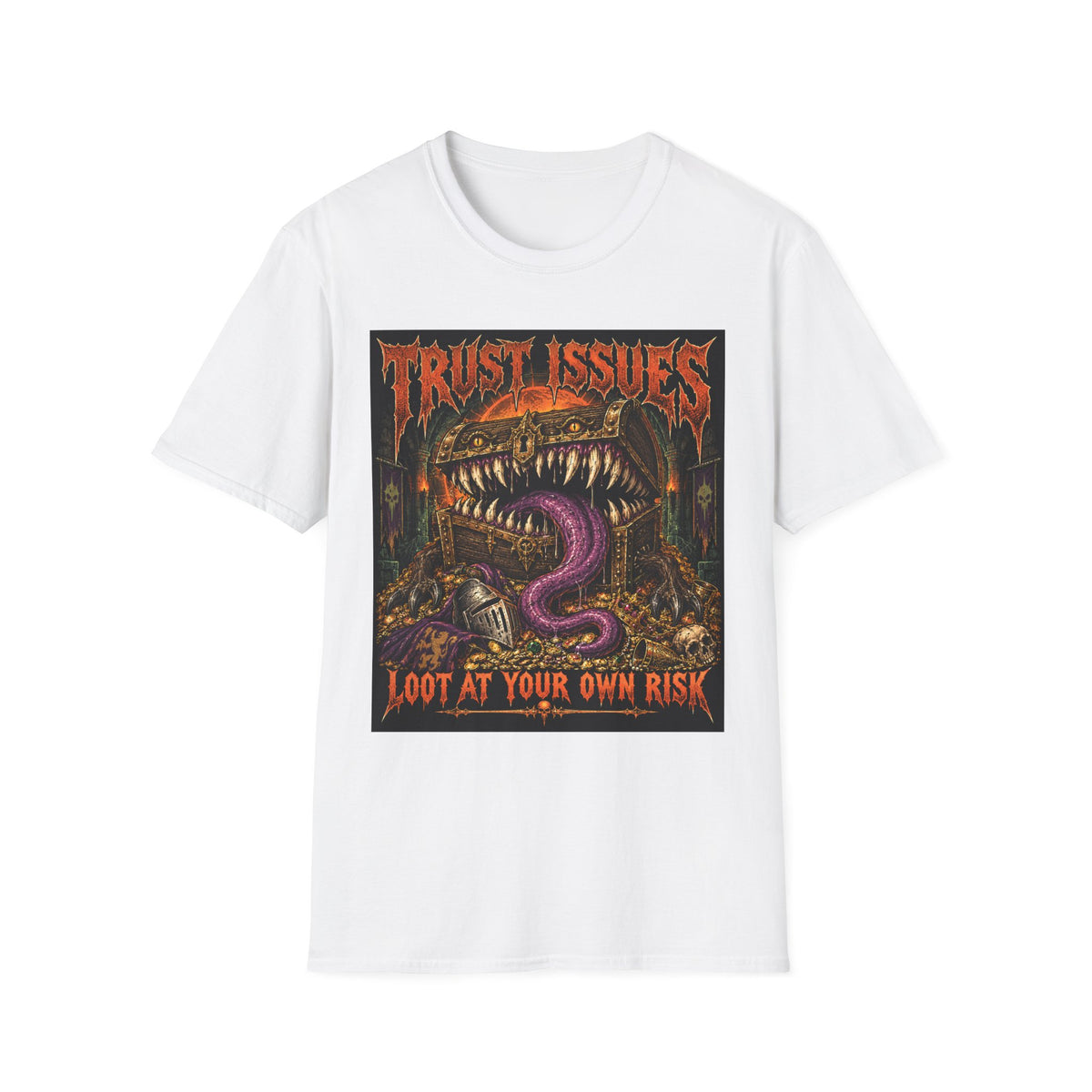 Trust Issues T-Shirt — Gothic Monster Graphic Tee ("Trust Issues" text)