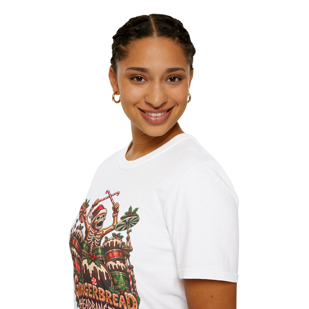 Gingerbread Headbangers | Drummer Christmas T-Shirt