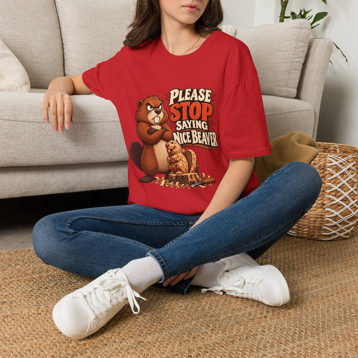 Please Stop Saying Nice Beaver | Funny Beaver Humour T-Shirt
