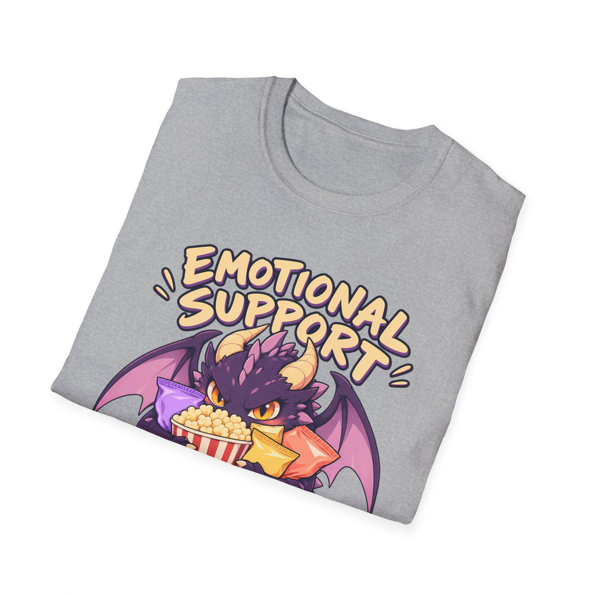 Emotional Support Snacks | Cute Dragon Eating Popcorn Anime Shirt