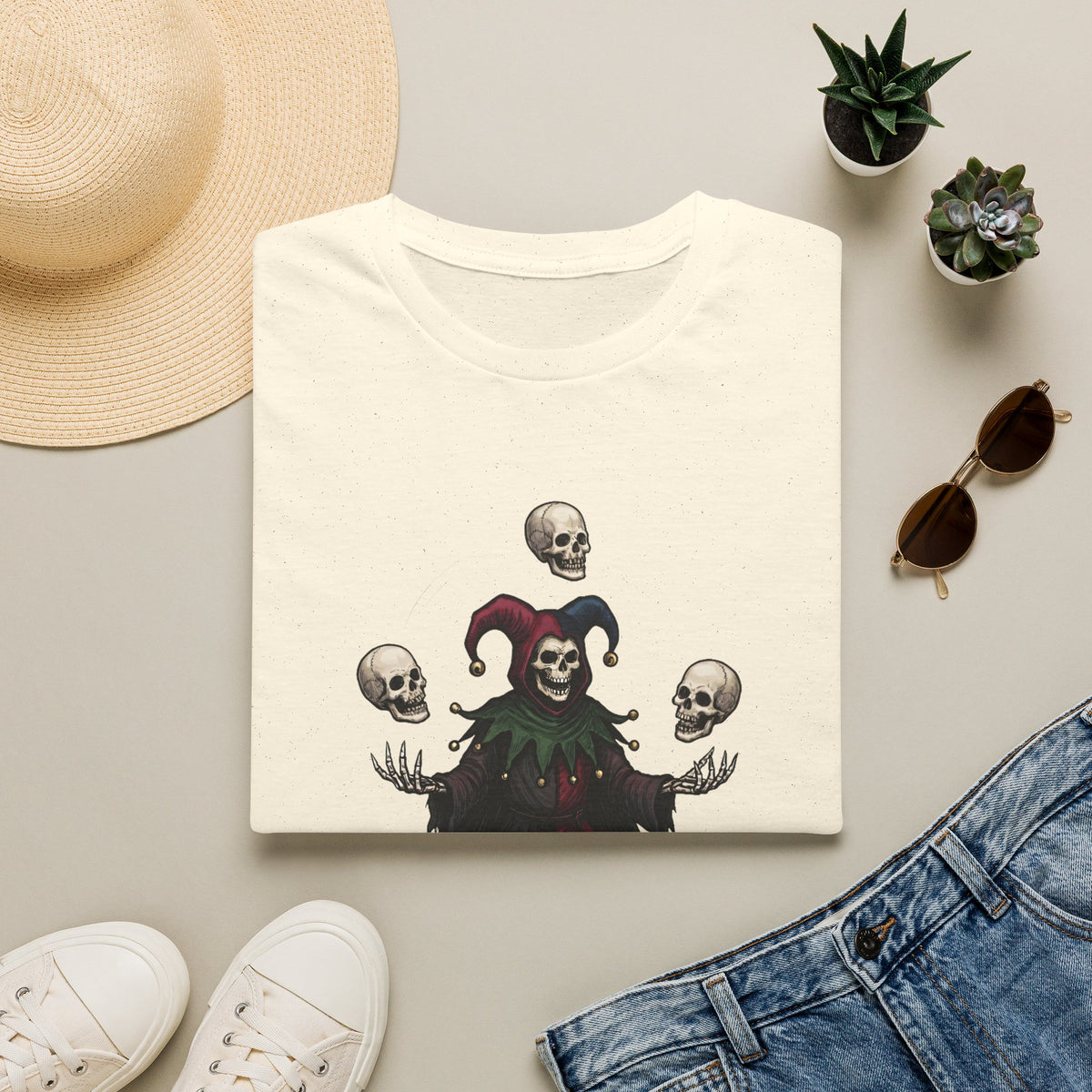 Juggling with Death - Gothic / Dark Fantasy Skeleton T-Shirt