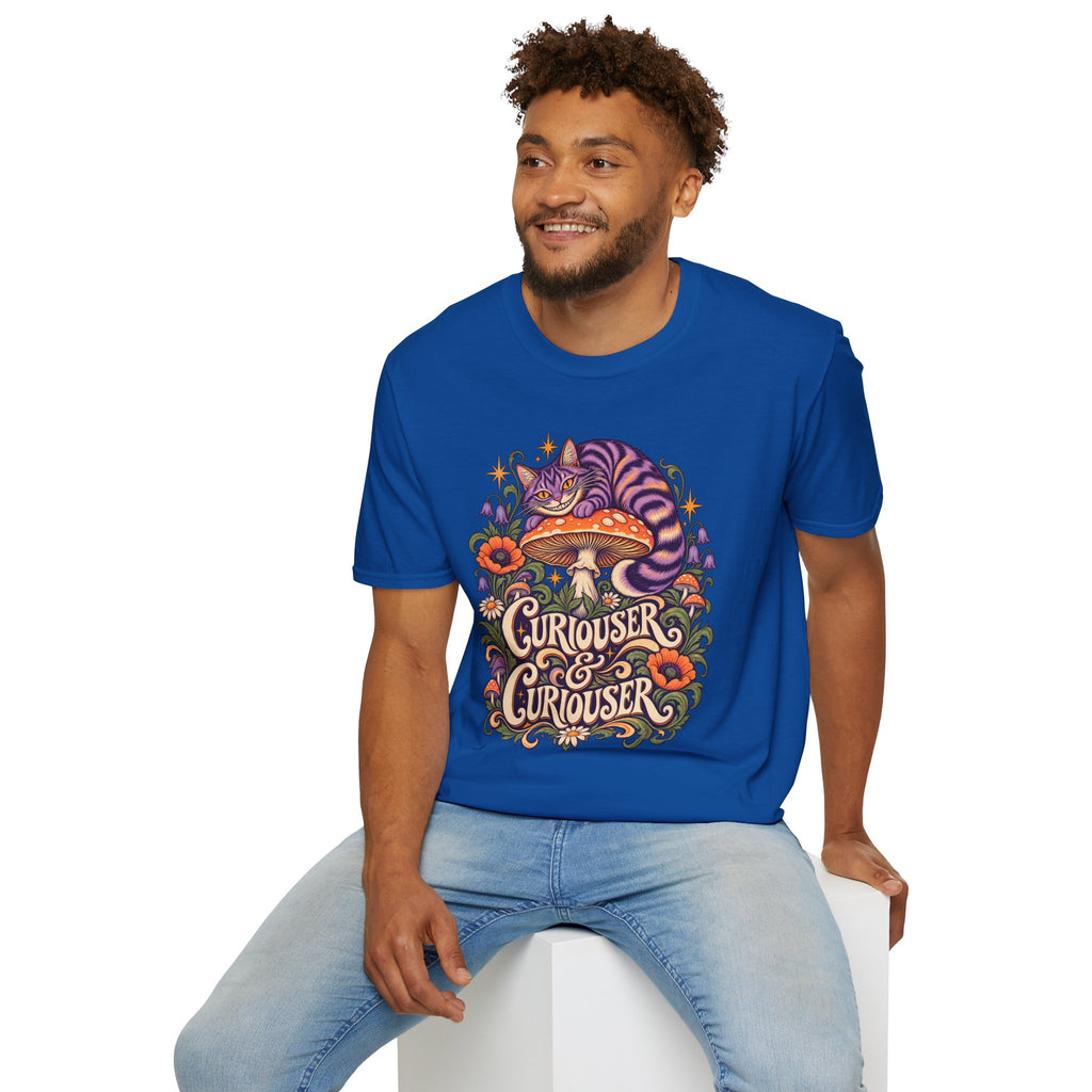 Cheshire Cat | Curiouser & Curiouser | Whimsical Mushroom Design Graphic Shirt