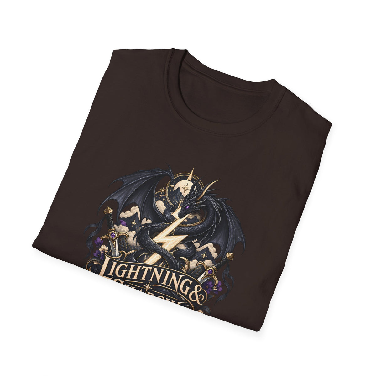 Lightning & Shadow | Onyx Storm Book Inspired Fantasy Dragon T-Shirt