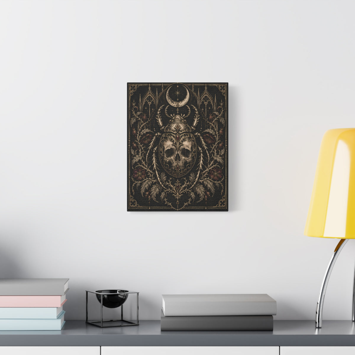 Canvas | Gothic Skull Beetle | Occult Wall Art