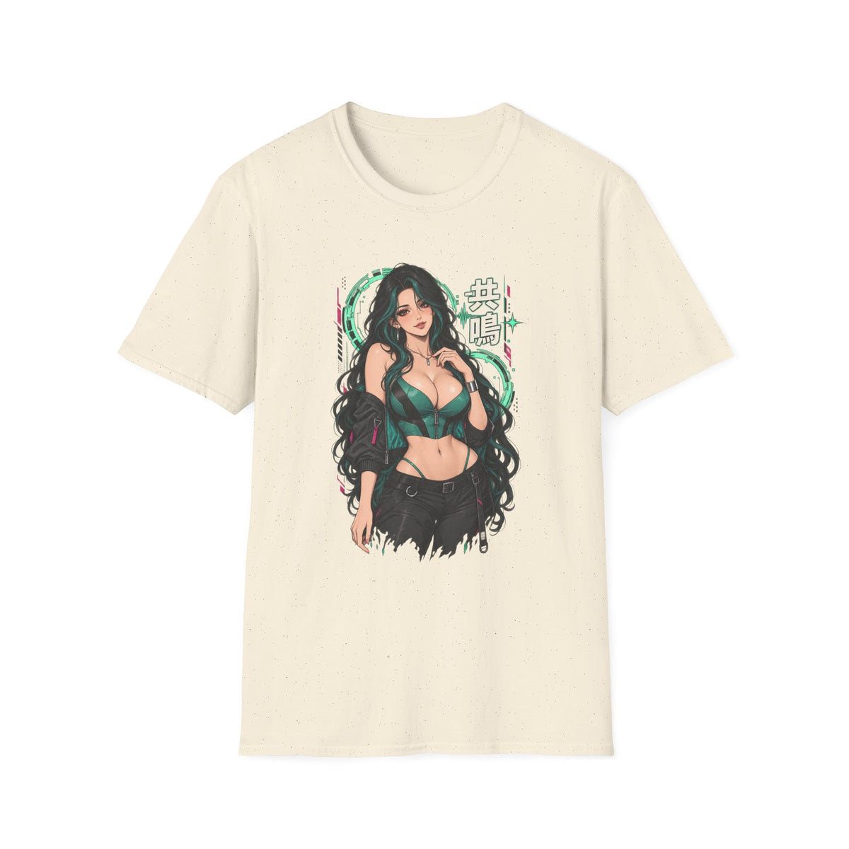 Jade | Sexy Anime Pin Up Girl | Waifu Graphic T‑Shirt