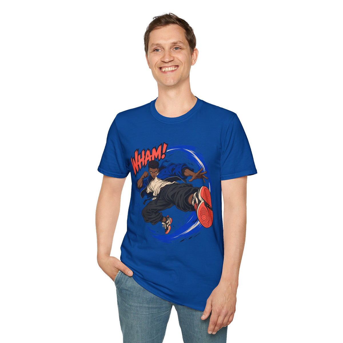 WHAM! | Anime Cartoon Ninja Kick Graphic T Shirt