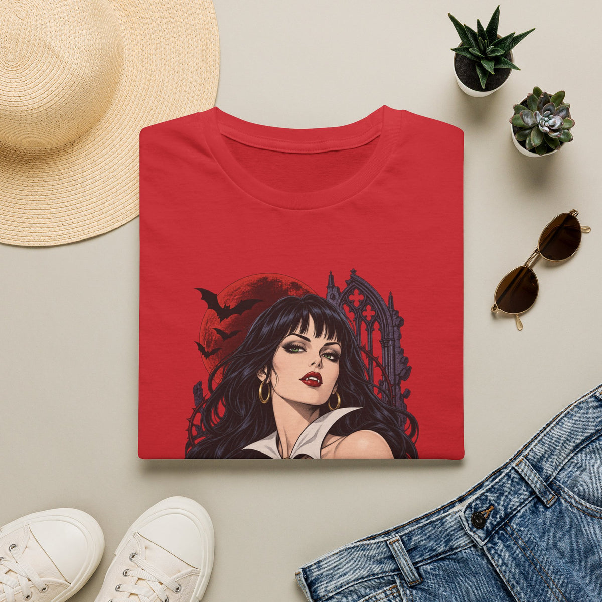 Vampirella | Sexy Halloween Vampire Pin Up Girl Sorceress Graphic T-Shirt