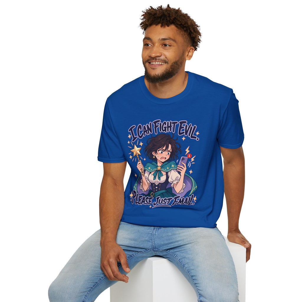Working Witch | I Can Fight Evil, Please Just Email | Cute Anime T Shirt