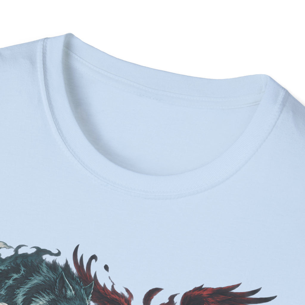 Yin Yang | Wolf Demon vs Phoenix | Japanese Anime Ninja T Shirt