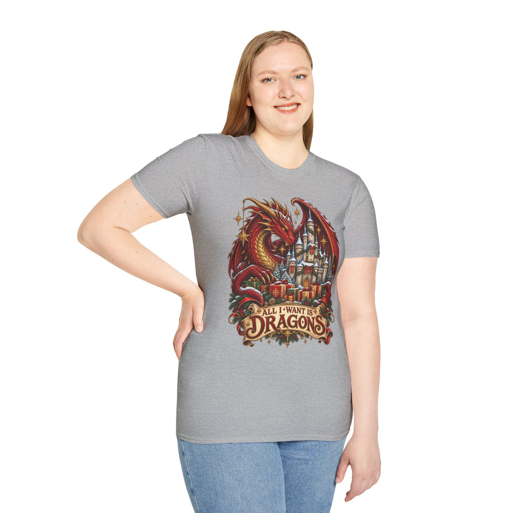 All I Want For Christmas | Dragon Castle T-Shirt