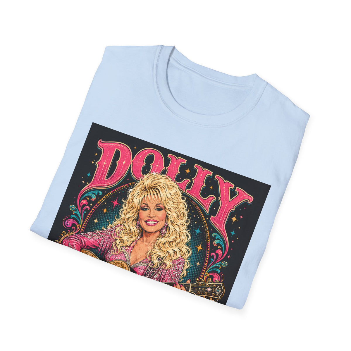 Country Music Graphic T-Shirt — "DOLLY" Retro Guitar Design