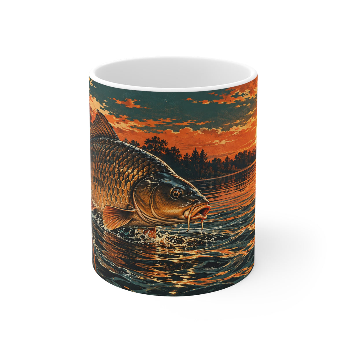 Carp At Sunset | Fishing Hobby Coffee Mug Gift (11oz)
