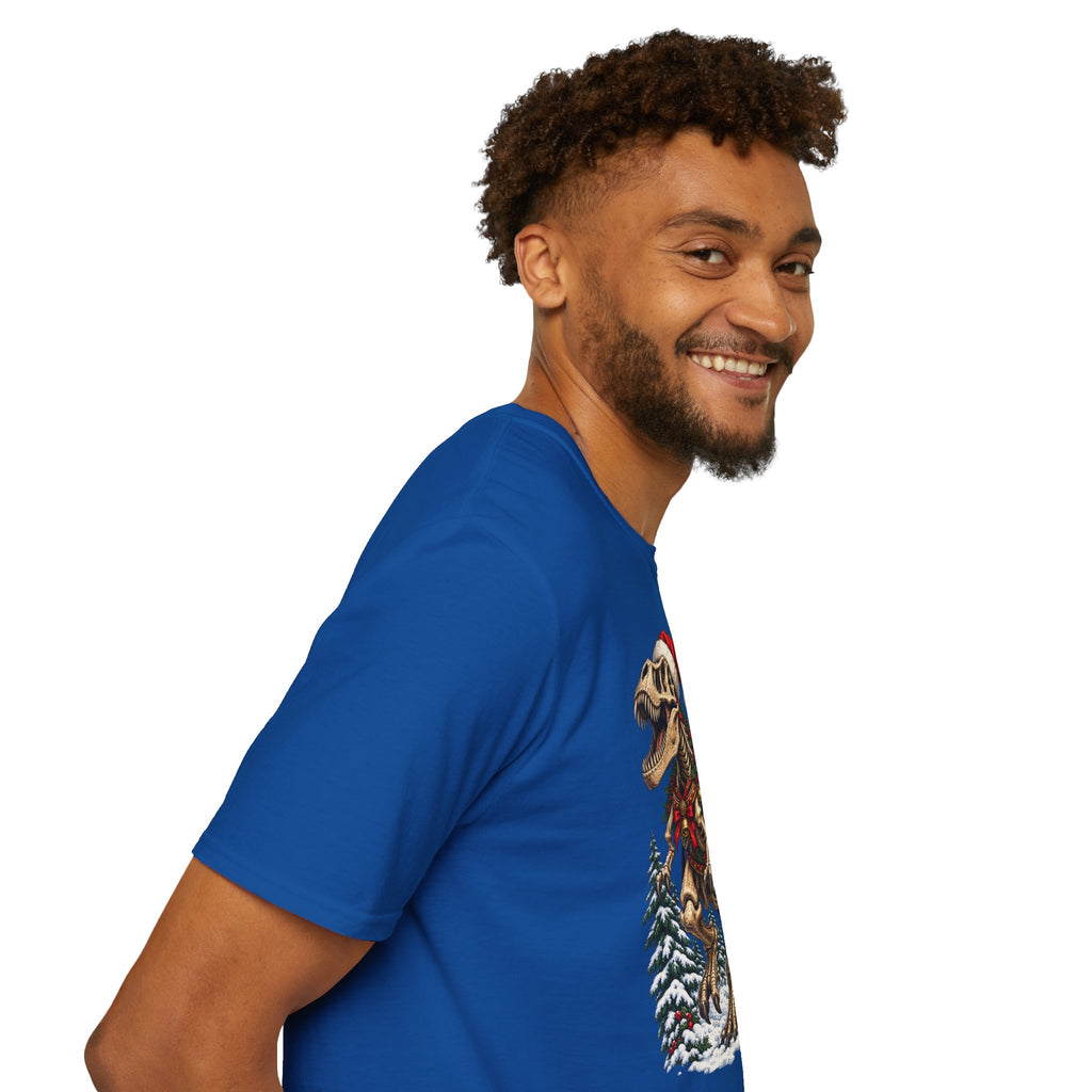 T-Rex Sleigh | Dinosaur Fossil Christmas T‑Shirt