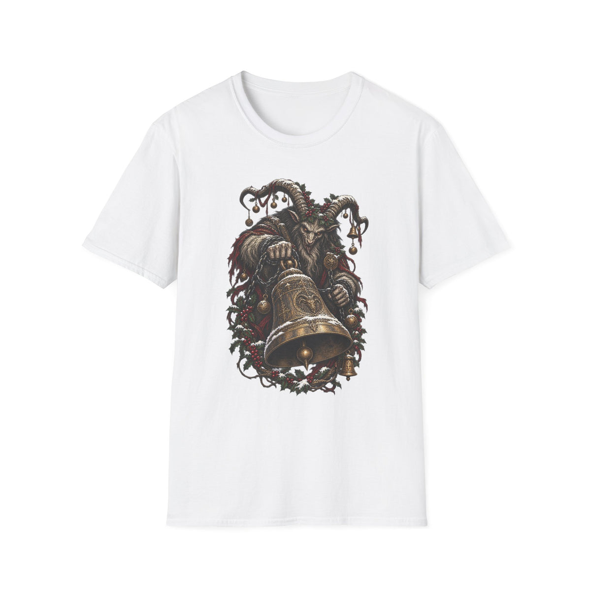 Krampus with Bell | Dark Christmas Demon T-Shirt