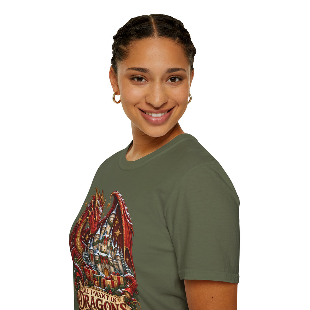 All I Want For Christmas | Dragon Castle T-Shirt