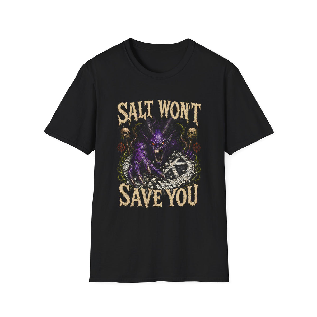 SALT WON'T SAVE YOU T-Shirt - Dark Demon Gothic Graphic Tee