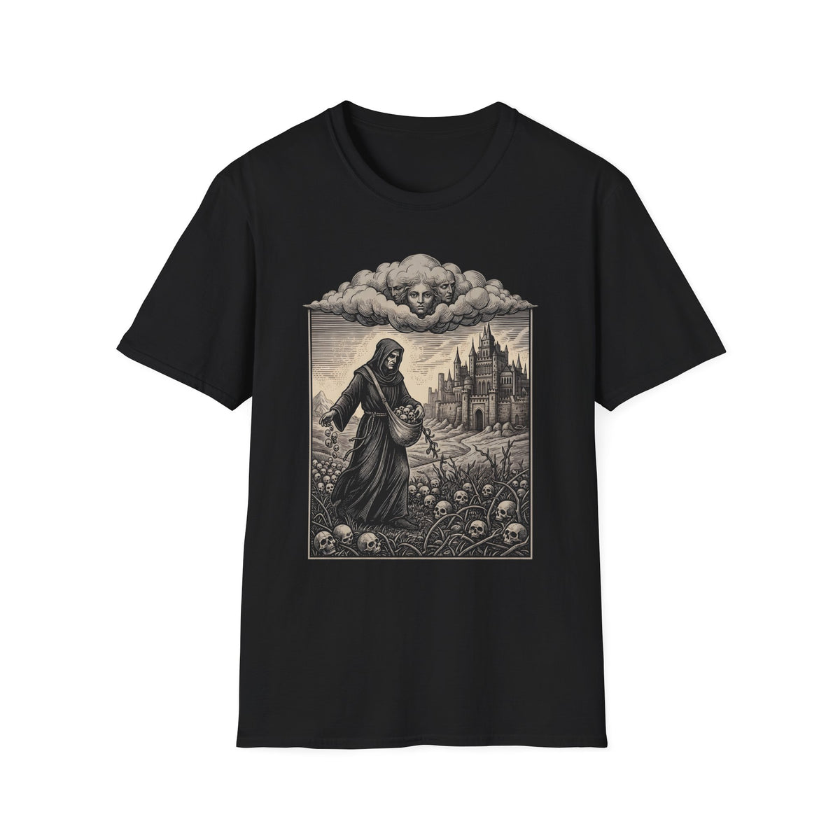 Watch over the Dead - T-Shirt, Gothic / Dark Fantasy Skull Design