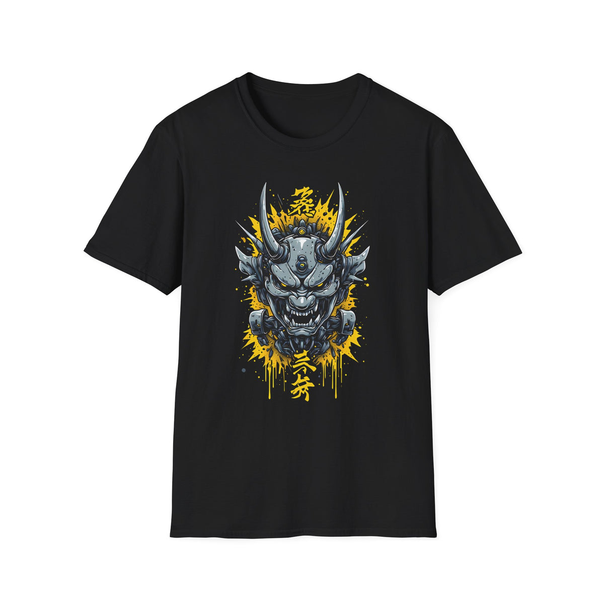 Demonic Oni Helmet T‑Shirt — Japanese Samurai Mask Graphic Tee