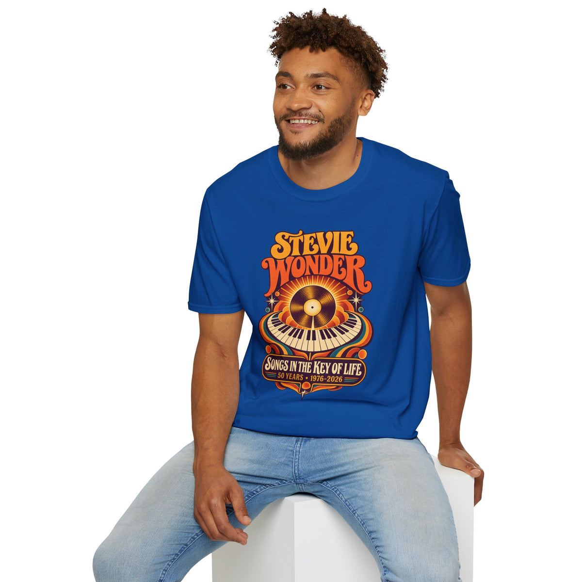 Stevie Wonder Retro Vinyl Tee - Songs In The Key Of Life Graphic T-Shirt