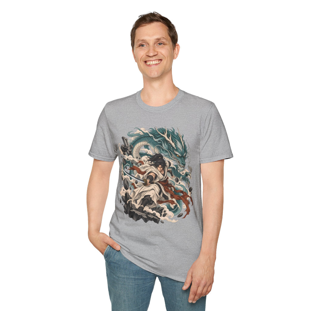 Mythic Dragon Warrior | Japanese Samurai and Serpent T Shirt