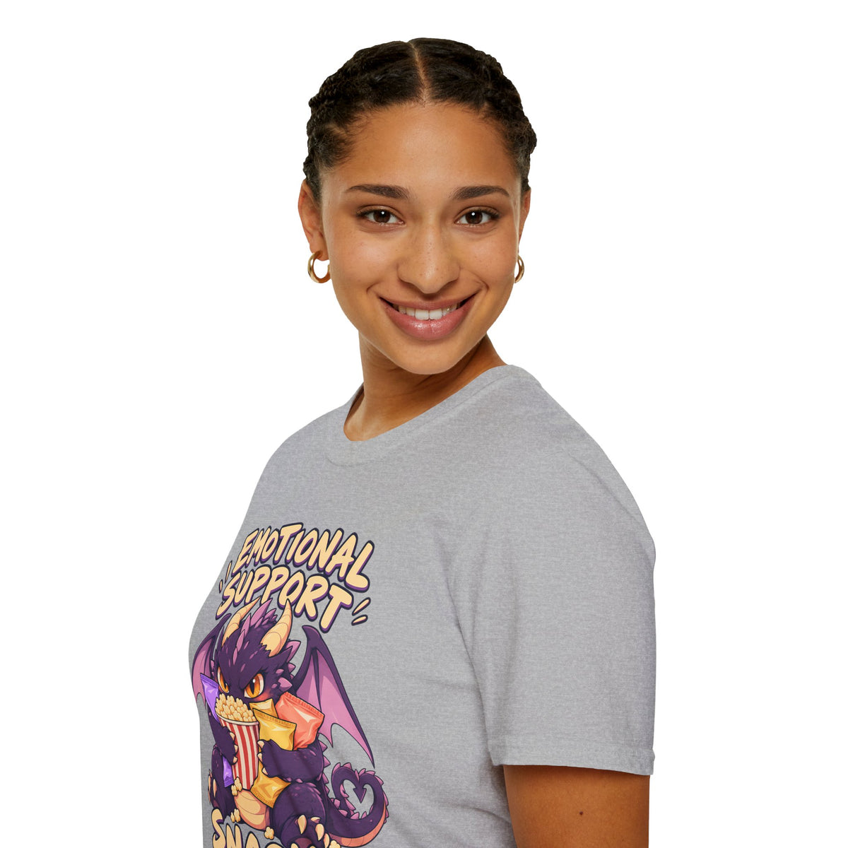 Emotional Support Snacks | Cute Dragon Eating Popcorn Anime Shirt