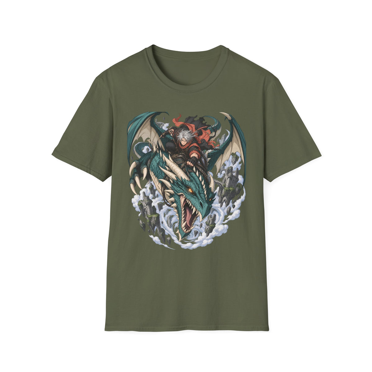 Dragon Rider | Japanese Anime Style Fantasy Sea Serpent T-Shirt