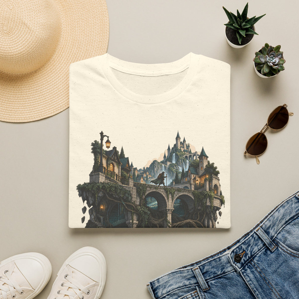 Quests and Adventures | Japanese Style | Anime Fantasy Dragon Castle T Shirt