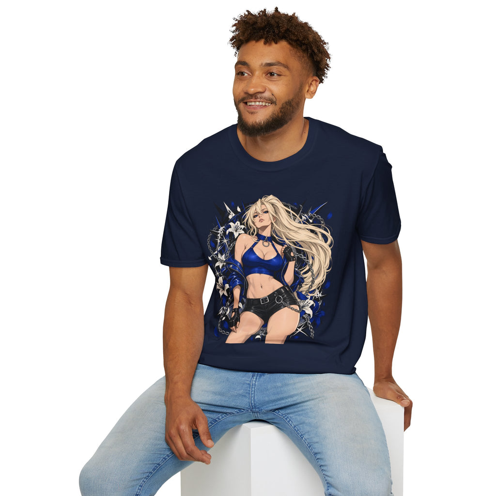 Electric Girl | Japanese Anime | Blonde Bombshell Pin Up Graphic Shirt