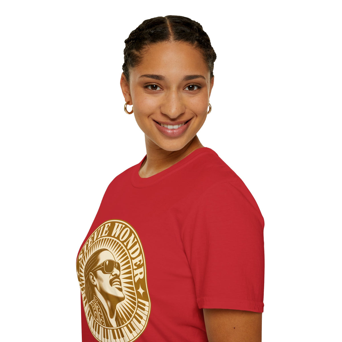 Stevie Wonder Graphic T-Shirt - Vintage Gold Portrait Tee